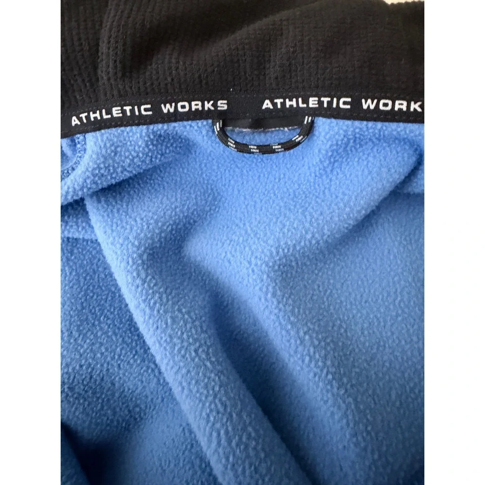Athletic Works Full Zip Hoodie Boys Medium Blue Heathered DriWorks Fleece Jacket